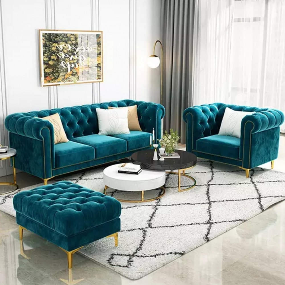 Modern 4 Seater Sofa Set with stool - photo