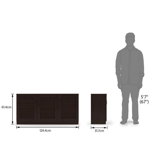 Wooden Multipurpose Shoe Cabinet - left_view