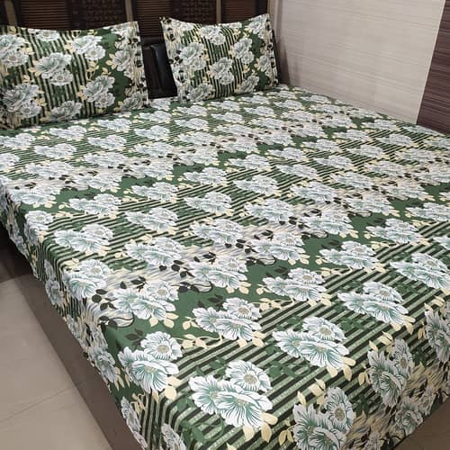 King Size Double Bedsheet With Two Pillow Covers