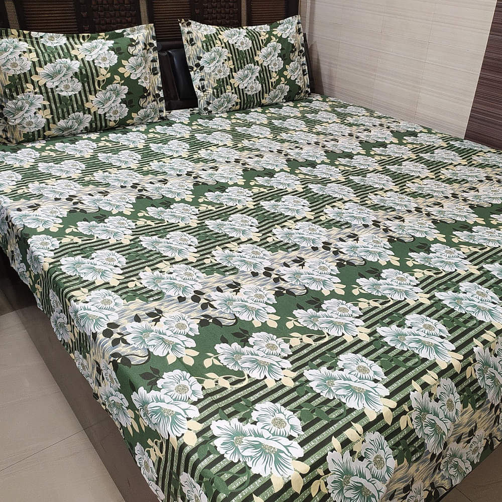 King Size Double Bedsheet With Two Pillow Covers - photo