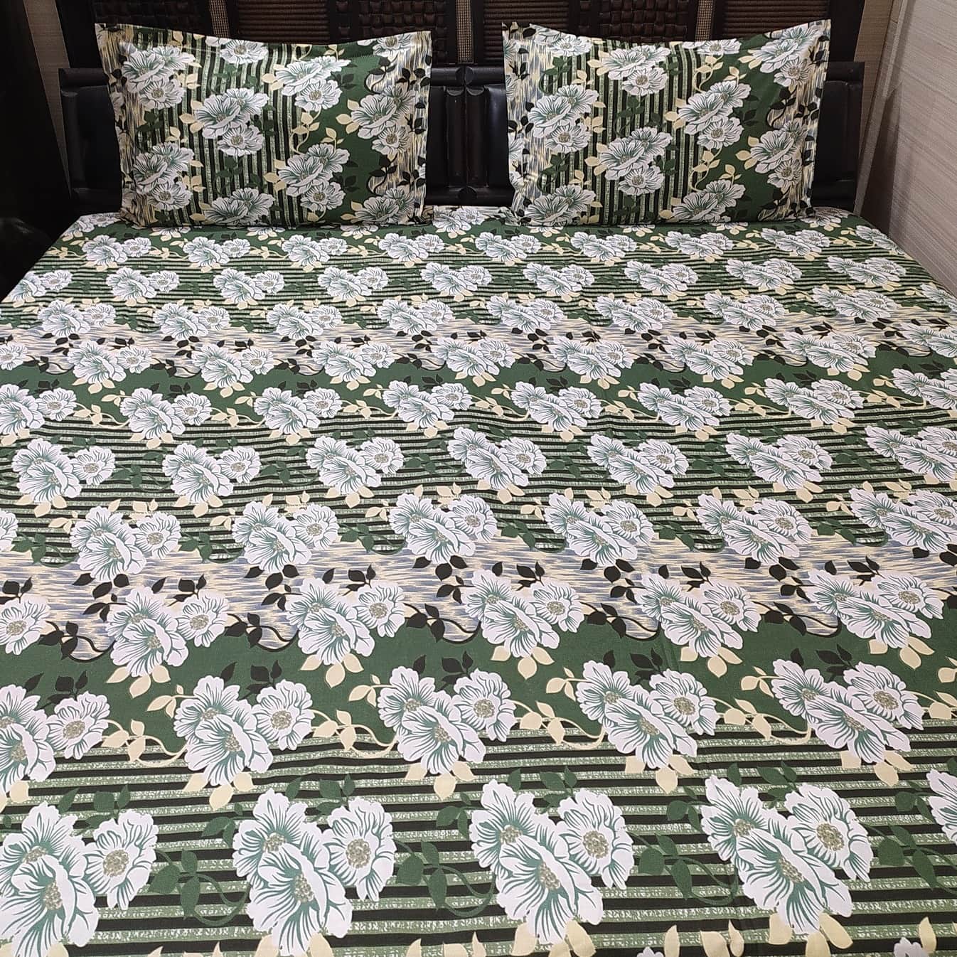 King Size Double Bedsheet With Two Pillow Covers - front_view