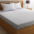 Plain White Queen Size Double Bedsheet With 2 Pillow Cover (Pure Cotton) - photo