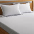 Plain White Queen Size Double Bedsheet With 2 Pillow Cover (Pure Cotton) - top_view