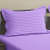 Self Stripe Pure Cotton Purple Queen Size Bedsheet with 2 Pillow Covers - rear_view