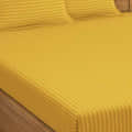 Pure Cotton Golden Yellow Queen Size Bedsheet With 2 Pillow - front_view
