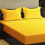 Pure Cotton Golden Yellow Queen Size Bedsheet With 2 Pillow - top_view