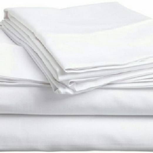 Plain White Single Bedsheet With 1 Pillow Cover (60x90)Inches