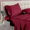 Pure Cotton Maroon Queen Size Bed-Sheet With 2 Pillow Covers - photo