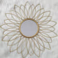 Leaf Design Round Art Wall Mirror - rear_view