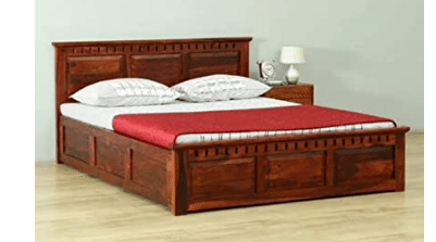 Crocus Sheesham Wood Queen Size Bed - front_view