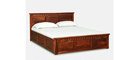 Crocus Sheesham Wood Queen Size Bed - top_view