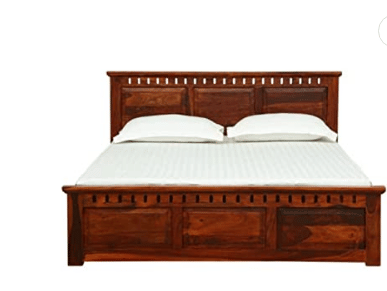 Crocus Sheesham Wood Queen Size Bed - rear_view