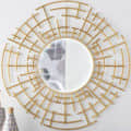 Golden Decorative Round Mirror - rear_view