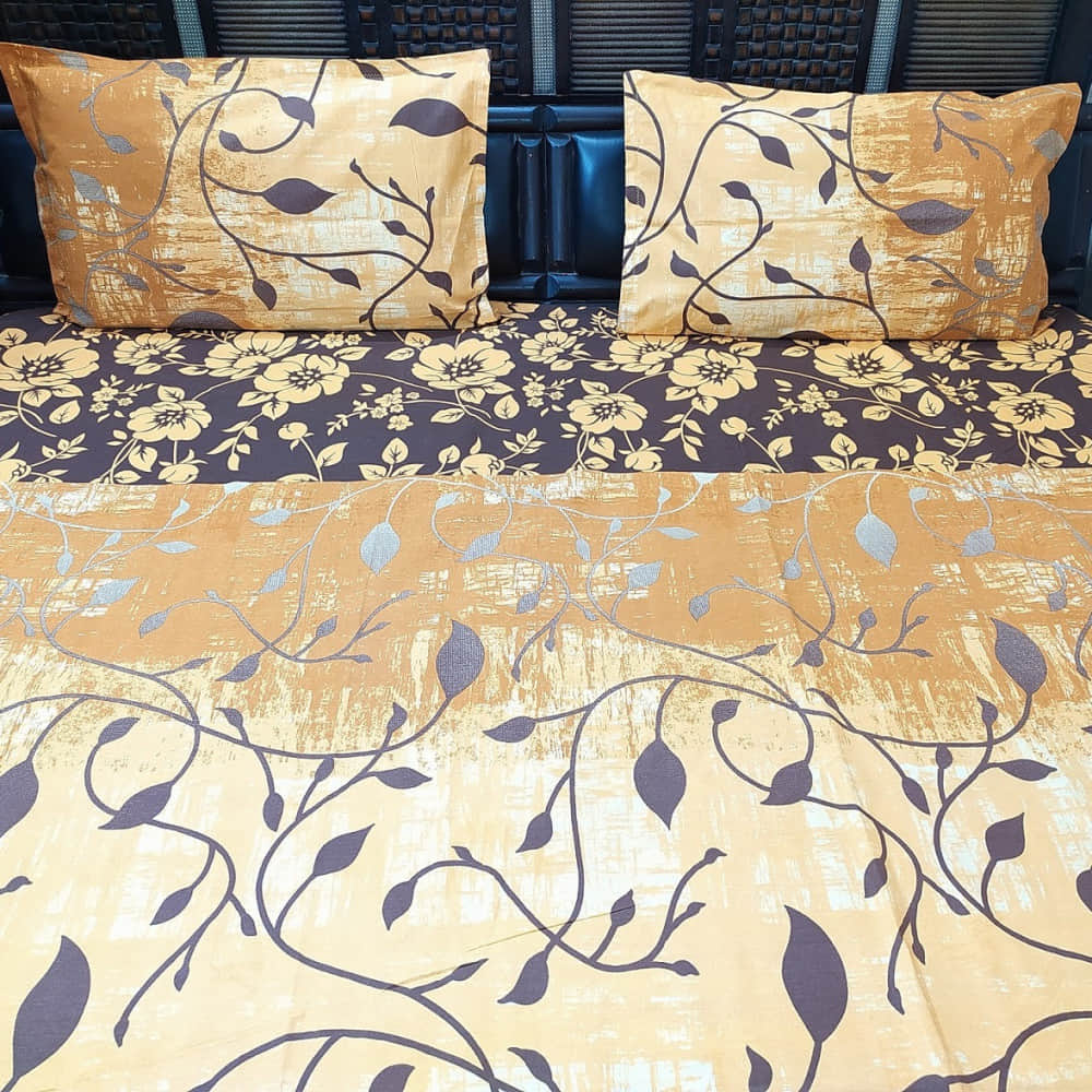 Beautiful Printed King Size Double Bedsheet With Two Pillow Covers - photo