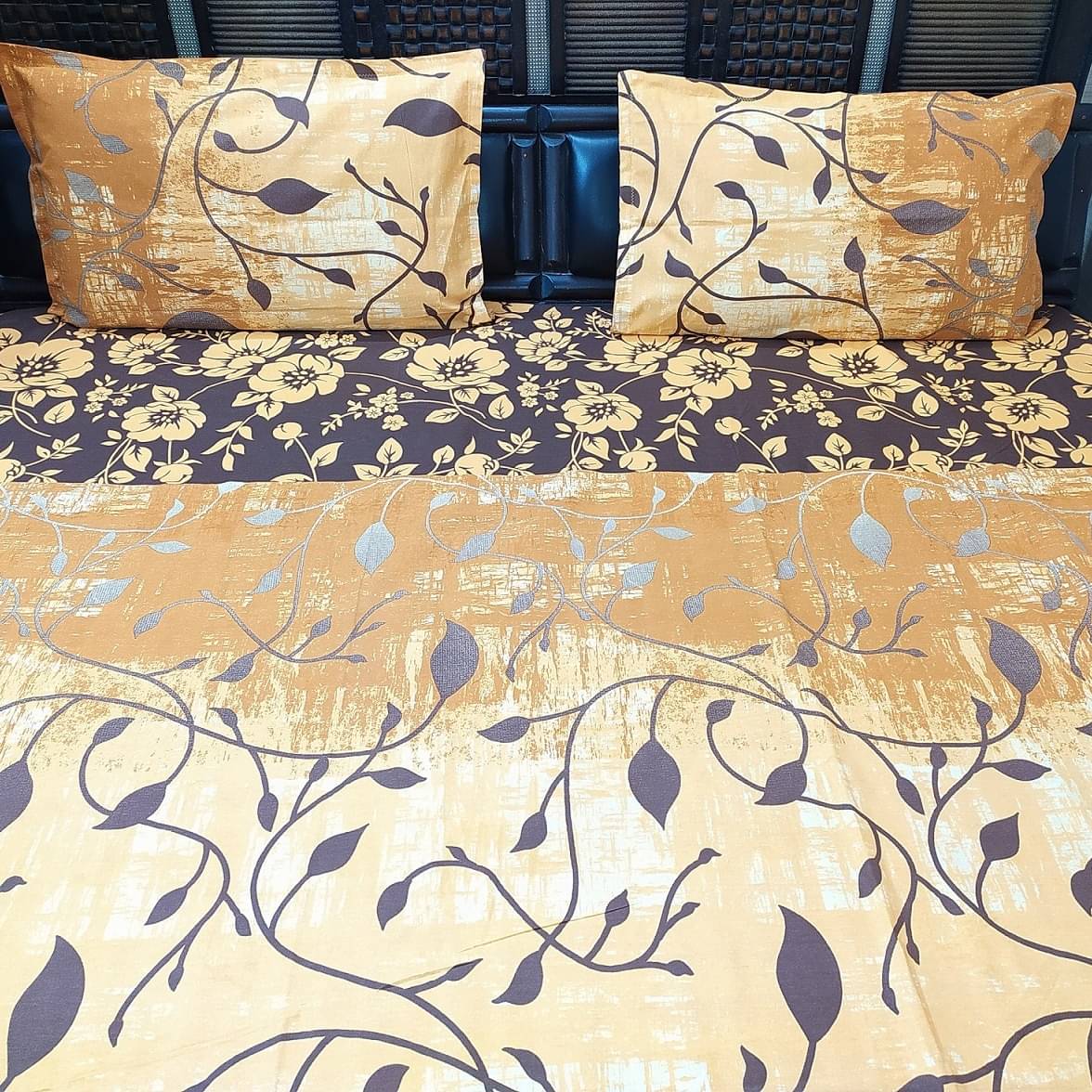 Beautiful Printed King Size Double Bedsheet With Two Pillow Covers