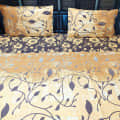 Beautiful Printed King Size Double Bedsheet With Two Pillow Covers - rear_view
