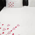Beautiful Heart Embroidery Double Bedsheet With Two Pillow Covers (Pure Cotton) - rear_view