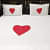 Heart Patch White Queen Size Double Bedsheet With Two Pillow Covers - front_view
