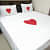 Heart Patch White Queen Size Double Bedsheet With Two Pillow Covers - top_view