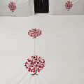 Heart Tree Embroidery Double Bedsheet With Two Pillow Covers - top_view