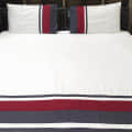 Designer Taping Stripe Double Bedsheet With Two Pillow Covers - top_view