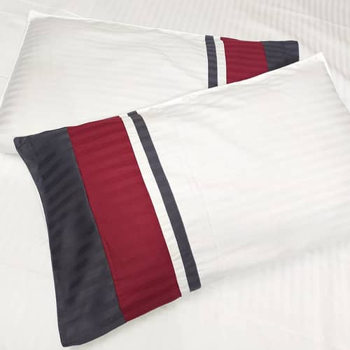 Designer Taping Stripe Double Bedsheet With Two Pillow Covers