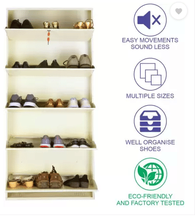 Metal Shoe Rack in 5 Shelves - top_view