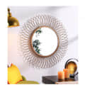 Gold Mild Steel & Glass Large Sunflower Mirror - photo