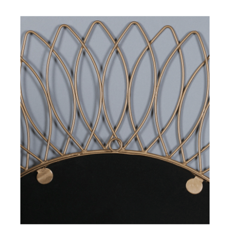 Gold Mild Steel & Glass Large Sunflower Mirror - rear_view