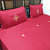 Embroidery Maroon Double Bedsheet With Two Pillow Covers (100x108) - rear_view