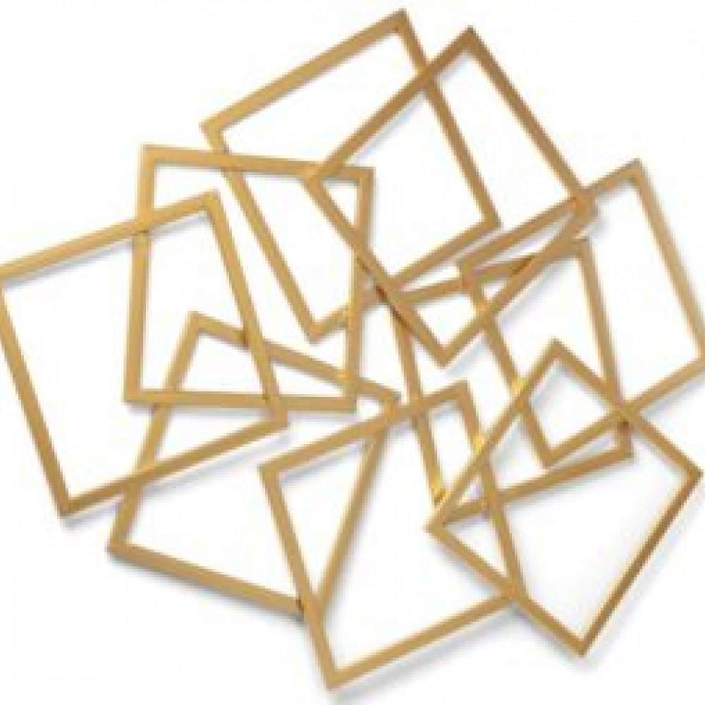 Golden Squares Iron Wall Art - photo