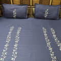 Floral Embroidery King Sized Double Bedsheet With 2 Pillow Covers - front_view