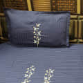 Floral Embroidery King Sized Double Bedsheet With 2 Pillow Covers - rear_view