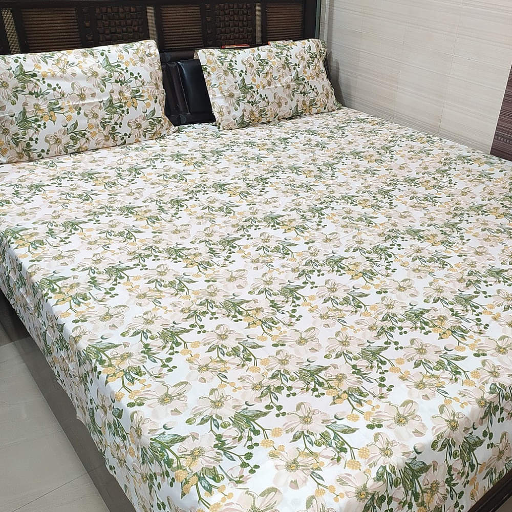 Cotton Multi-coloured  Double Bed sheet - photo