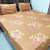 Floral Print King Sized Double Bedsheet With Two Pillow Covers - top_view