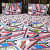 Abstract Printed Double Super King Sized Double Bedsheet With Two Pillow Covers - front_view