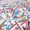 Abstract Printed Double Super King Sized Double Bedsheet With Two Pillow Covers - top_view