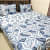 Blue Floral Printed Double Super King Sized Bedsheet With 2 Pillow Covers - photo