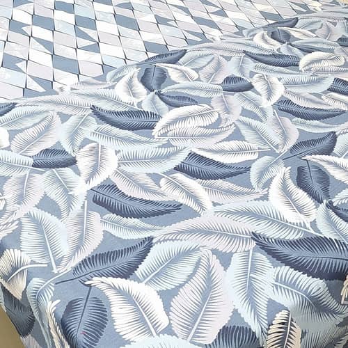 Blue Floral Printed Double Super King Sized Bedsheet With 2 Pillow Covers