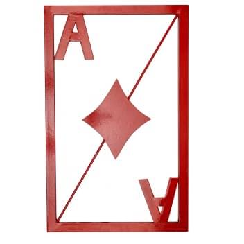 Retro Style Ace Playing Cards Wall Decor - Hanging Set of 3