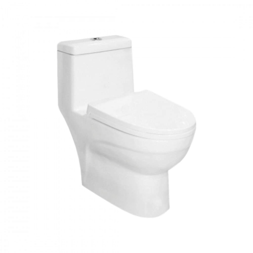 Kerovit LUCA Siphonic One Piece S-Trap With PP Soft Close Seat Cover - photo