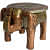 Handmade Wooden Painted  Elephant Figurine Stool - photo