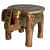 Handmade Wooden Painted  Elephant Figurine Stool - front_view
