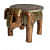 Handmade Wooden Painted  Elephant Figurine Stool - rear_view