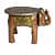 Handmade Wooden Painted  Elephant Figurine Stool - left_view