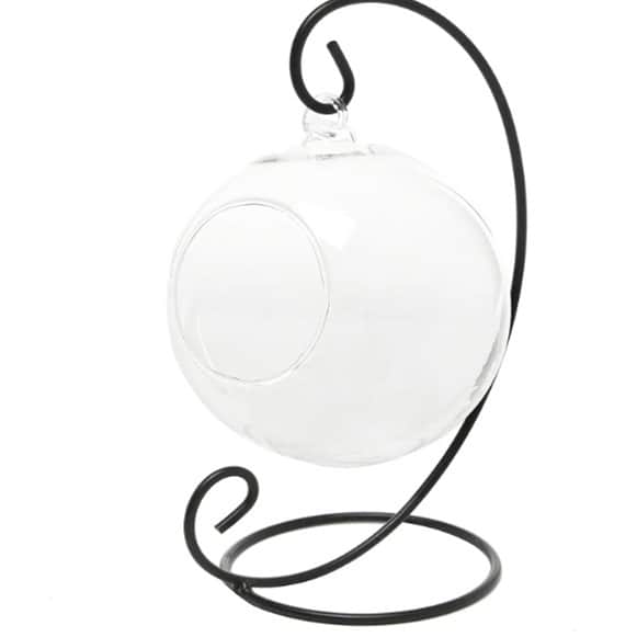 Hanging Glass pot for small Plants - left_view