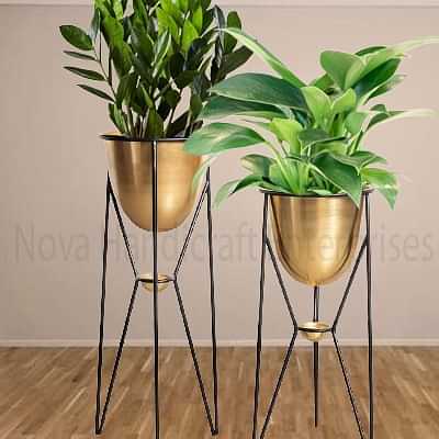 Golden Metal Planter (set of 2) - photo