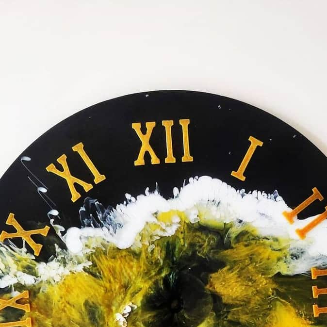 Epoxy Resin Wall Clock - top_view