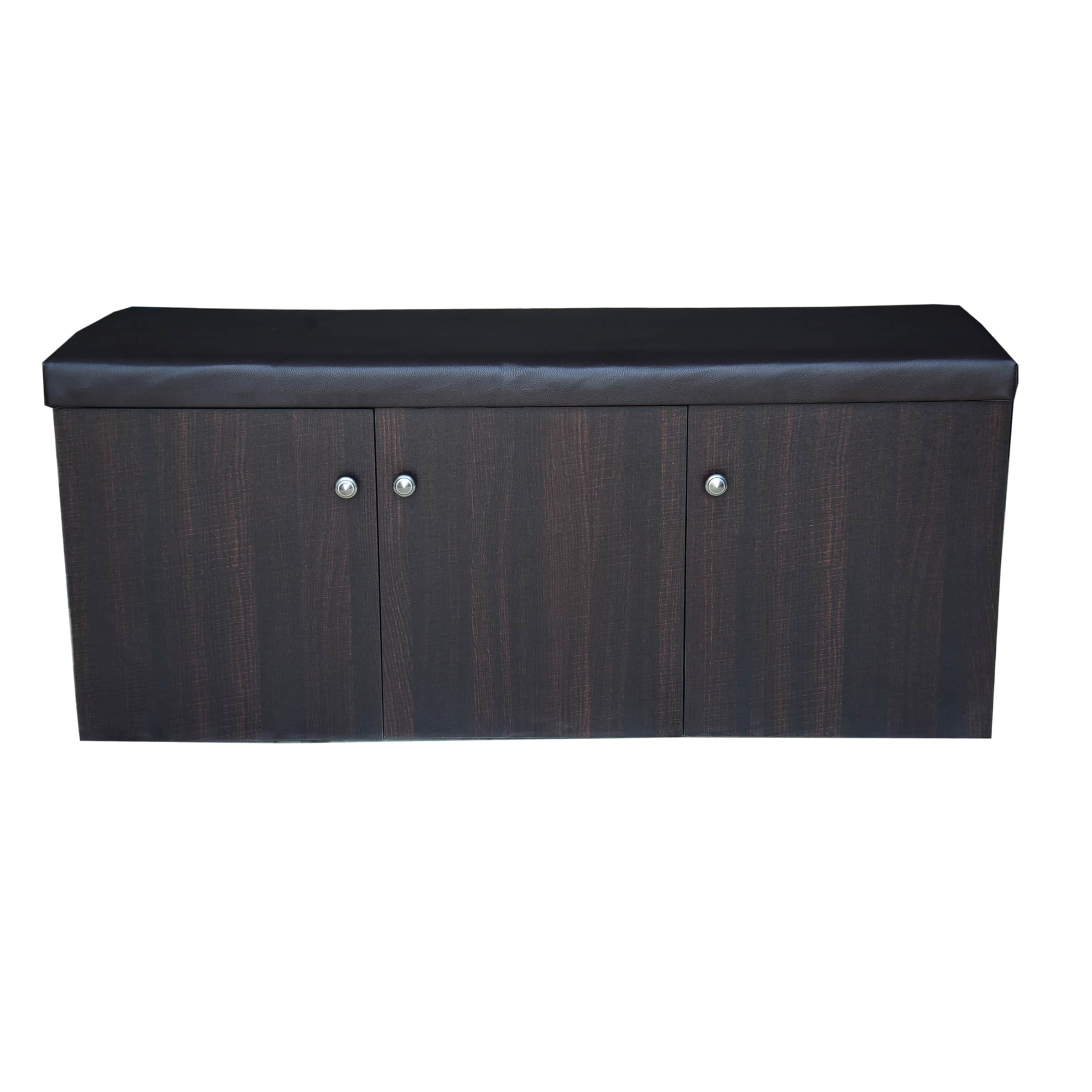 Wooden Shoe Rack With Seat - front_view