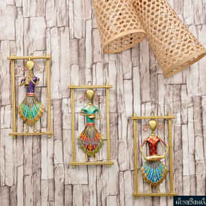 Metal Rajasthani Musicians Item showpiece ( Set of 3 ) - photo